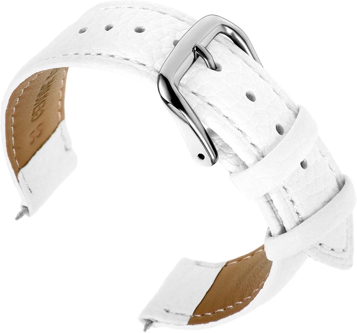 Leren Horlogeband, Gevoerde Vintage Horlogeband van Zacht Koeienleer met RVS Sluiting, Snelle Vervanging met Veerhulpmiddel voor Comfort en Stijl