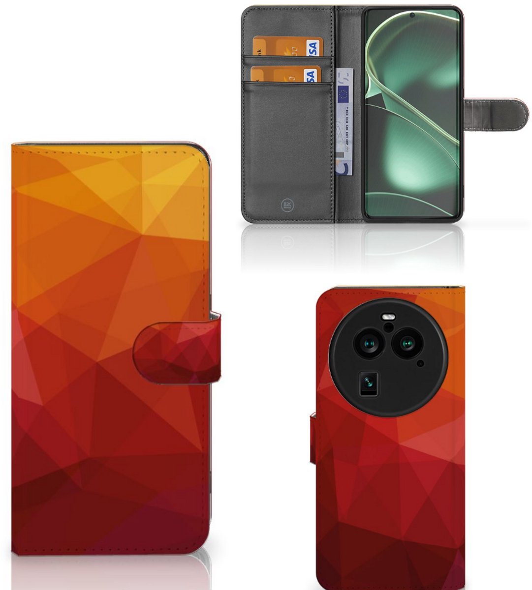 Book Case voor OPPO Find X6 Pro Polygon Red