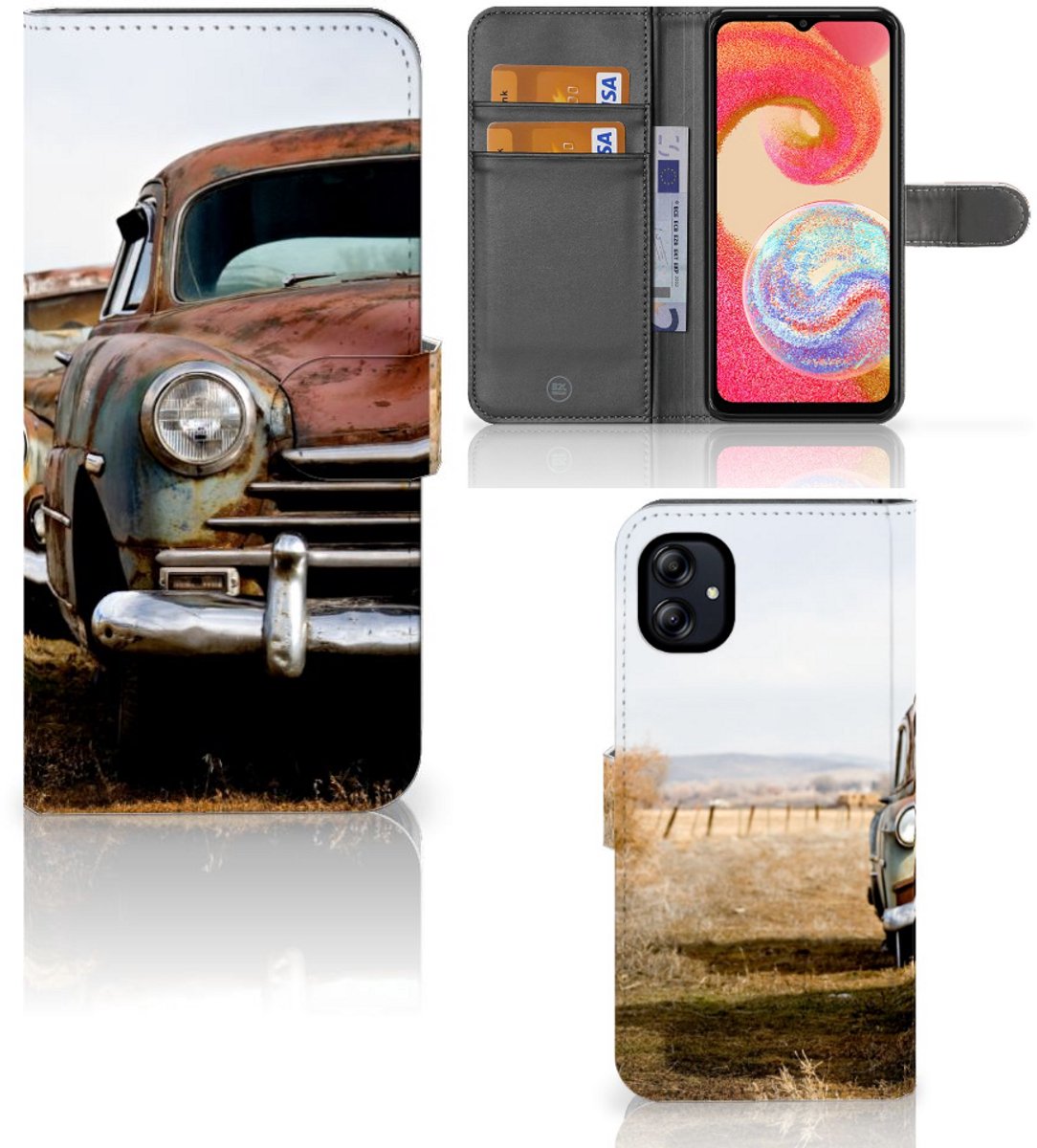 Samsung Galaxy A04e Telefoonhoesje met foto Vintage Auto