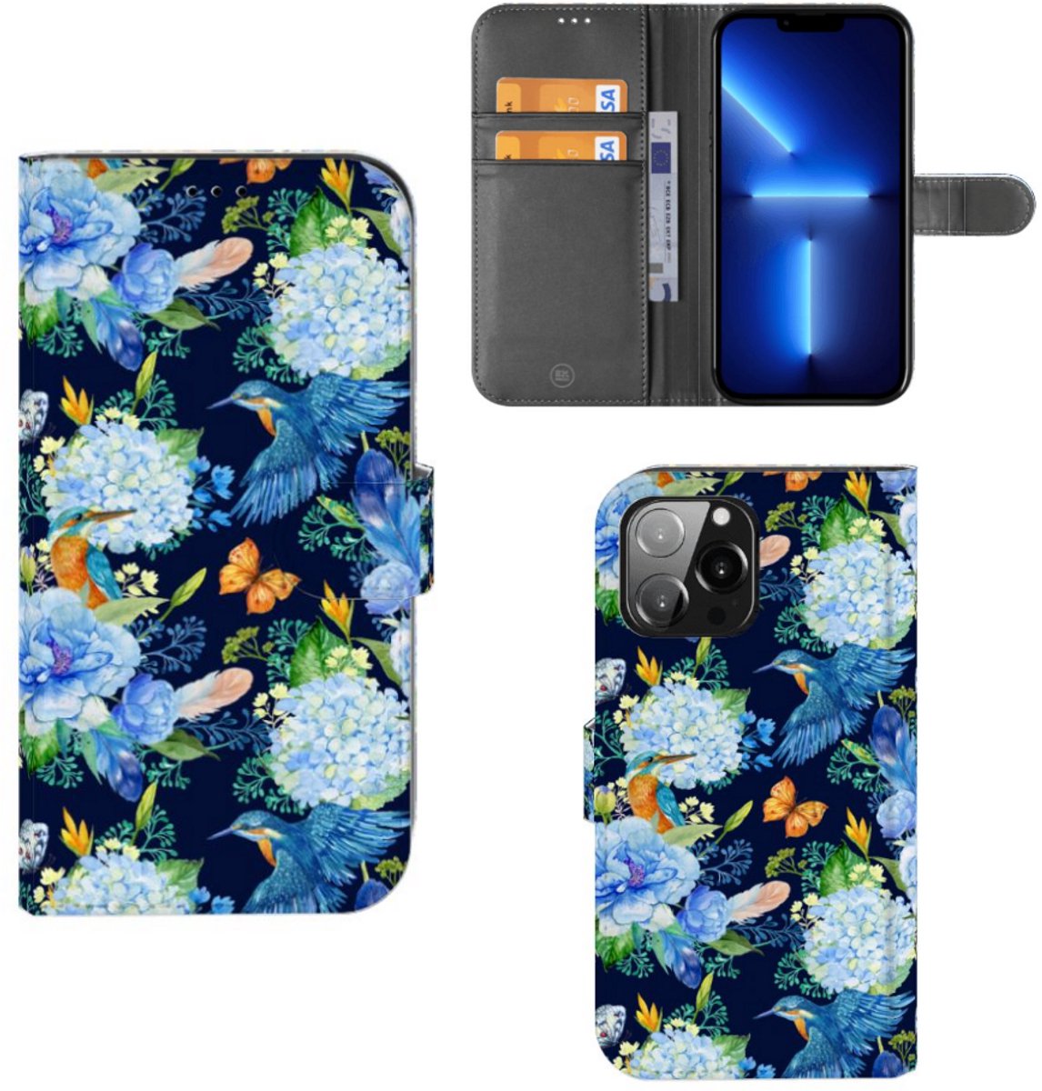Telefoonhoesje met Pasjes voor iPhone 13 Pro Max IJsvogel