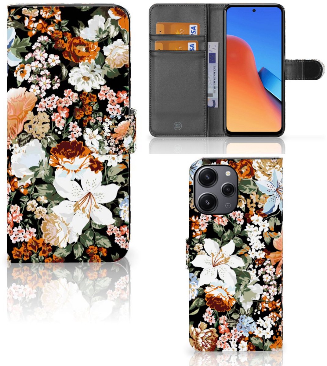 Hoesje voor Xiaomi Redmi 12 Dark Flowers