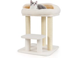 COSTWAY Krabpaal klein, 61 cm, kattenboom met zachte zitting