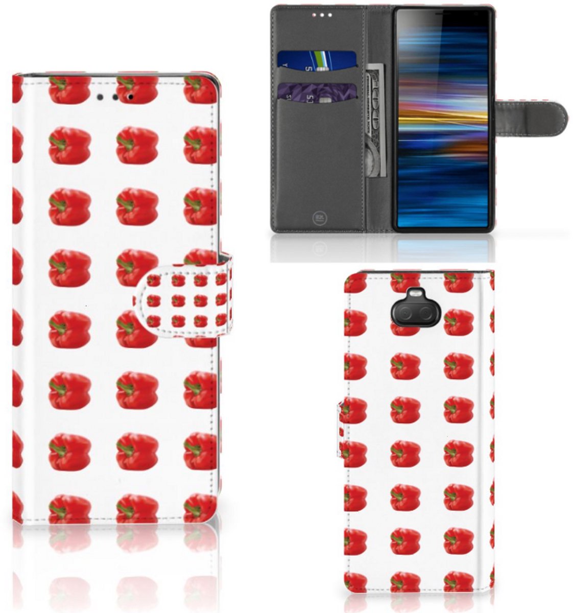 Book Case voor Sony Xperia 10 Book Cover Paprika Red