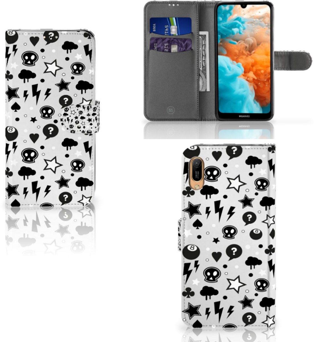 Telefoonhoesje met Naam Huawei Y6 (2019) Silver Punk