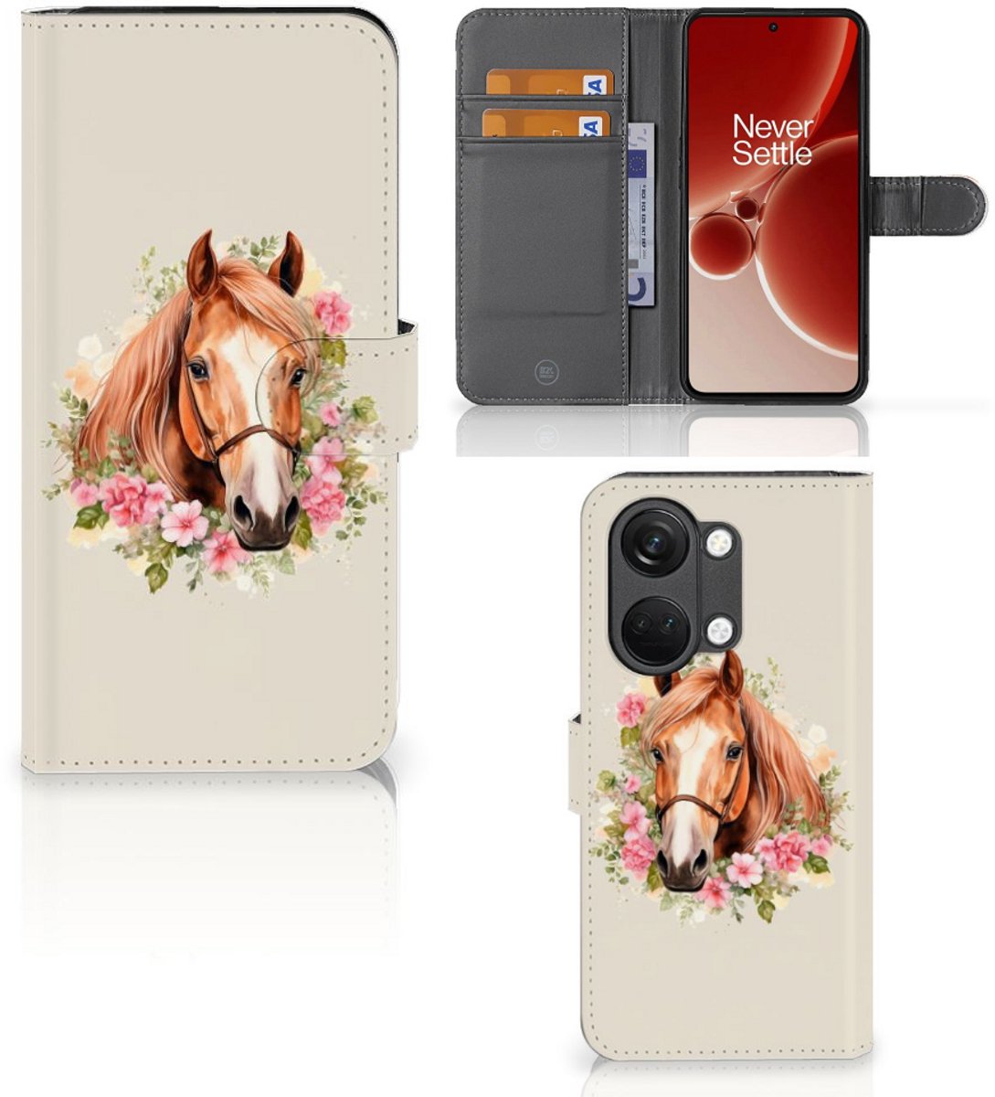 Telefoonhoesje met Pasjes voor OnePlus Nord 3 Paard