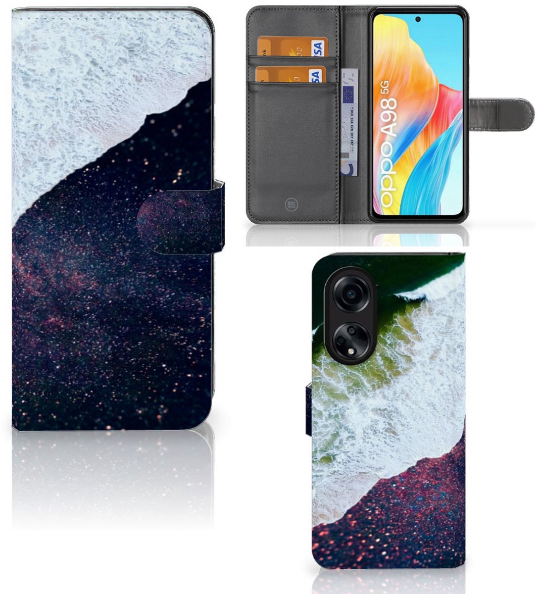 OPPO A98 5G Book Case Sea in Space