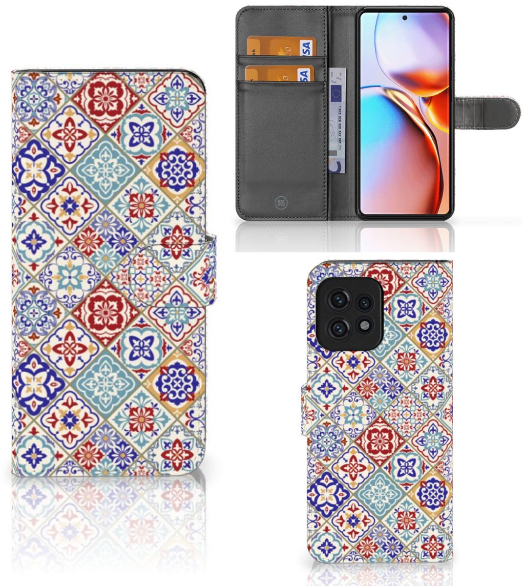 Motorola Edge 40 Pro Bookcase Tiles Color