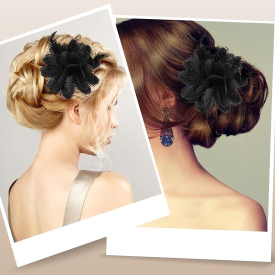 Elegante Haarspeld met Bloemen en Veren voor Feestjes, Bruiloften en Speciale Gelegenheden voor Dames en Meisjes van Merkloos — afbeelding 4