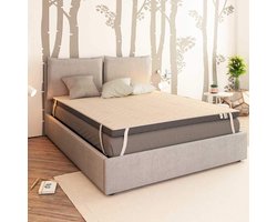 Baldiflex Emporio Matrasbeschermer van traagschuim, 160 x 180 cm, hoogte 10 cm, hypoallergene overtrek, ademend, stijf