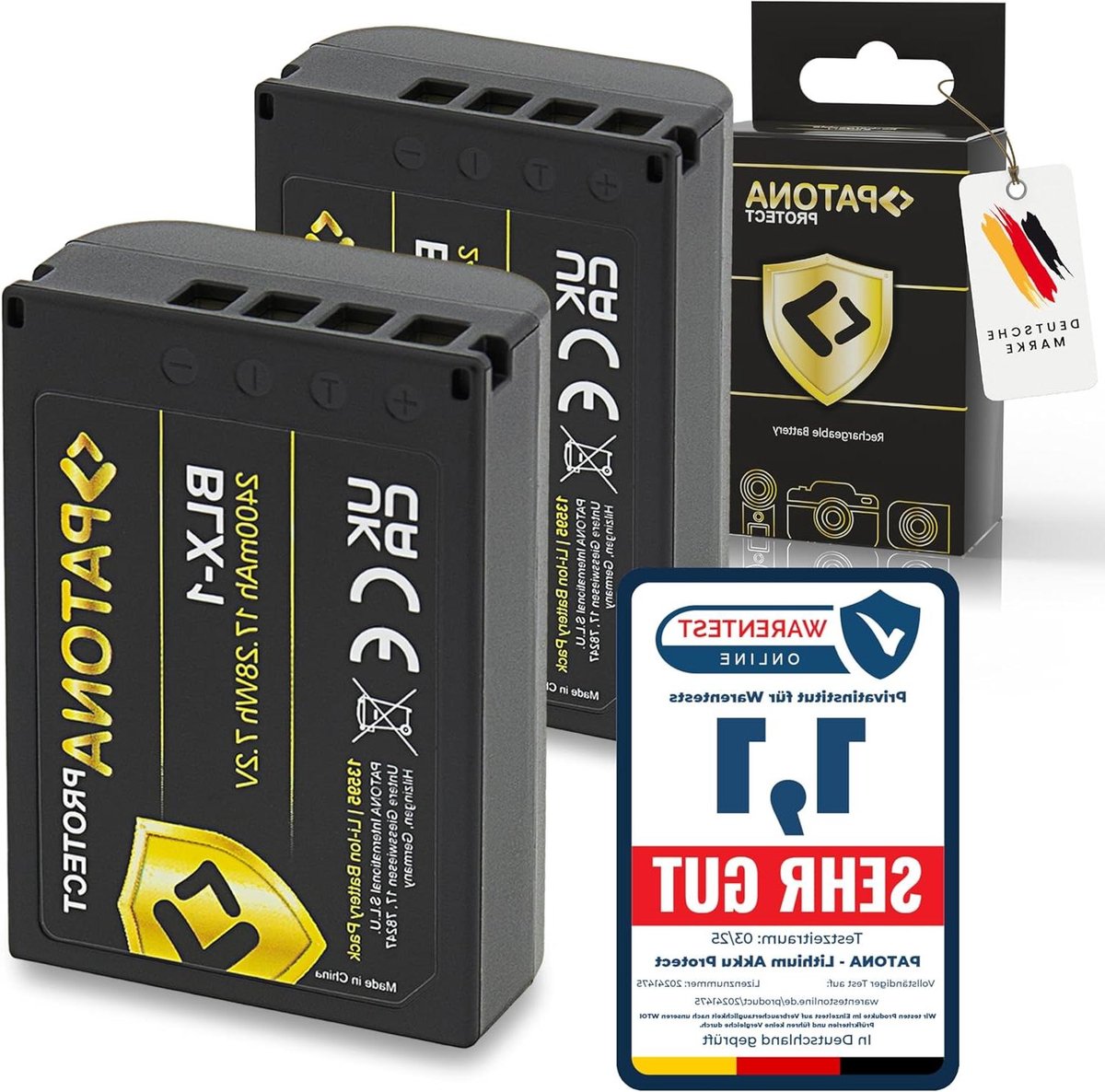 Dubbele Camera Accu - Reserve Batterij - Lange Fotosessies - Hittebestendige Behuizing - 2400mAh - Zwart