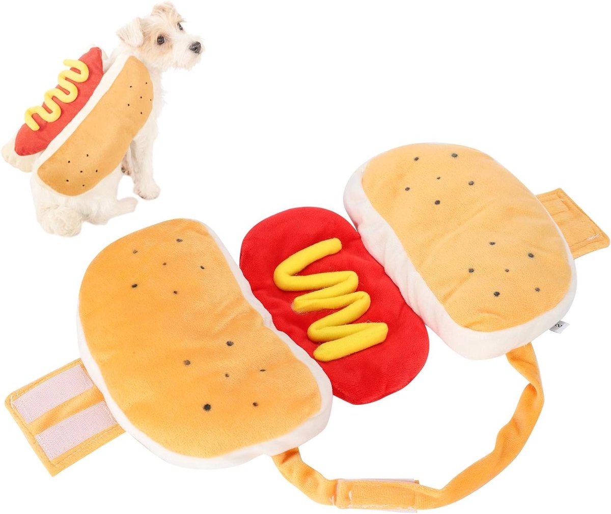 Vrolijk Hotdog Kostuum voor Honden met Hamburger Ontwerp - Feestelijke Outfit voor Puppy en Kitten, Perfect voor Verkleedpartijen en Speciale Gelegenheden