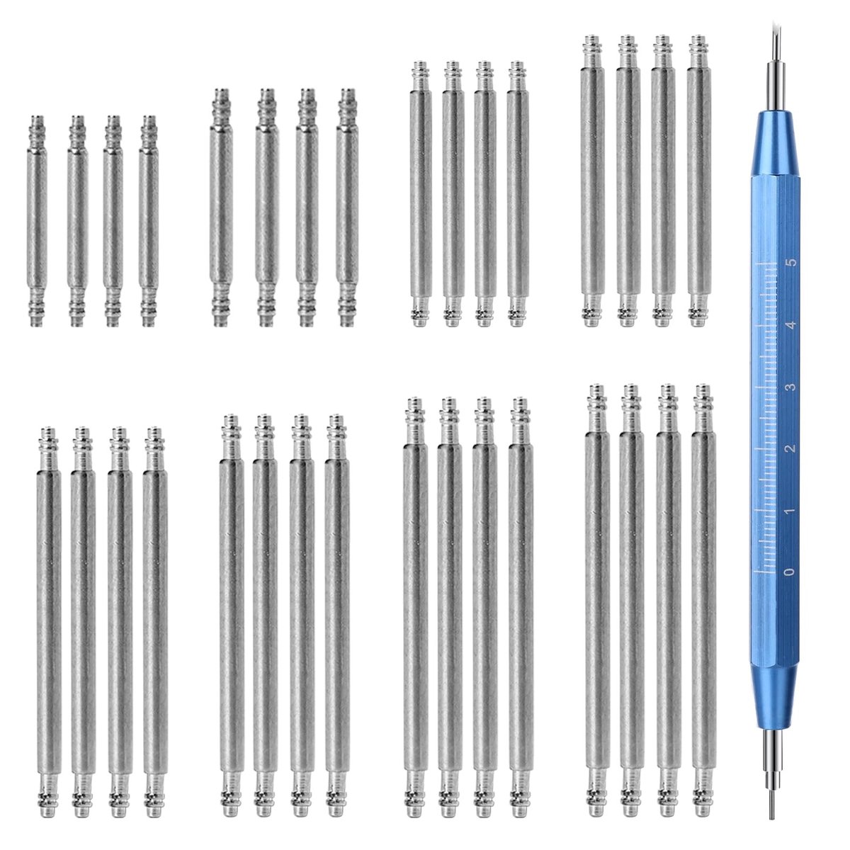 Cosensi - 32pcs Heavy Duty Watch Band Pins - Vervangingsset - Blauw - Horloge Band Pins - Horloge Reparatie Tool - Geschikt voor 12-26mm