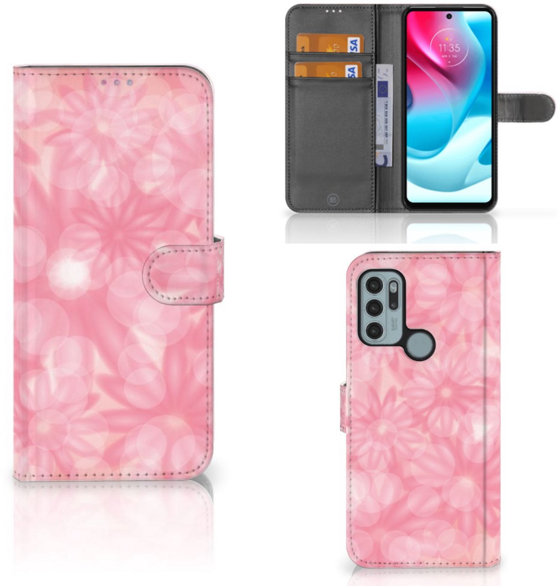 Book Case voor Motorola Moto G60s Hoesje Spring Flowers