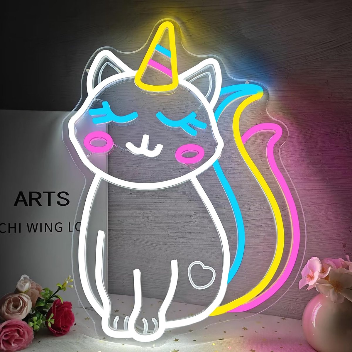 Kittycorn Neonbord - Kat Eenhoorn Licht - Kamer Decoratie - Instelbare Helderheid - Niet Gespecificeerd - EenhoornCat — cadeau in Wonen & Interieur - foto 6
