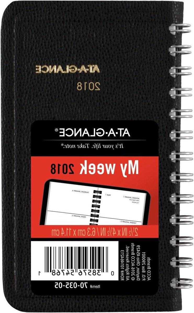 Weekplanner Zakformaat - Agenda Planner - Dagelijkse Planning - Grote schrijfblokken - 2-1/2" x 4-1/2" - Zwart
