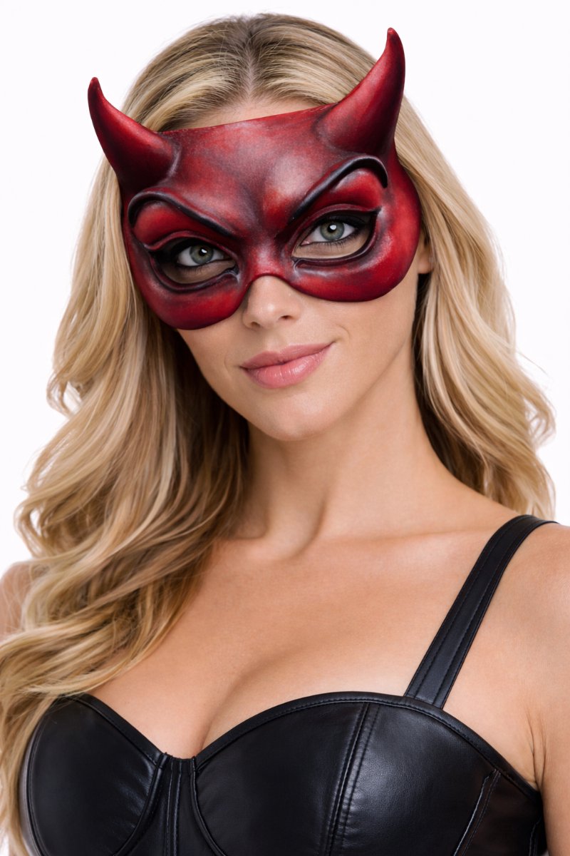 Partychimp Halfmasker Evil Face Halloween Masker voor bij Halloween Kostuum Volwassenen Carnaval - Latex- One Size