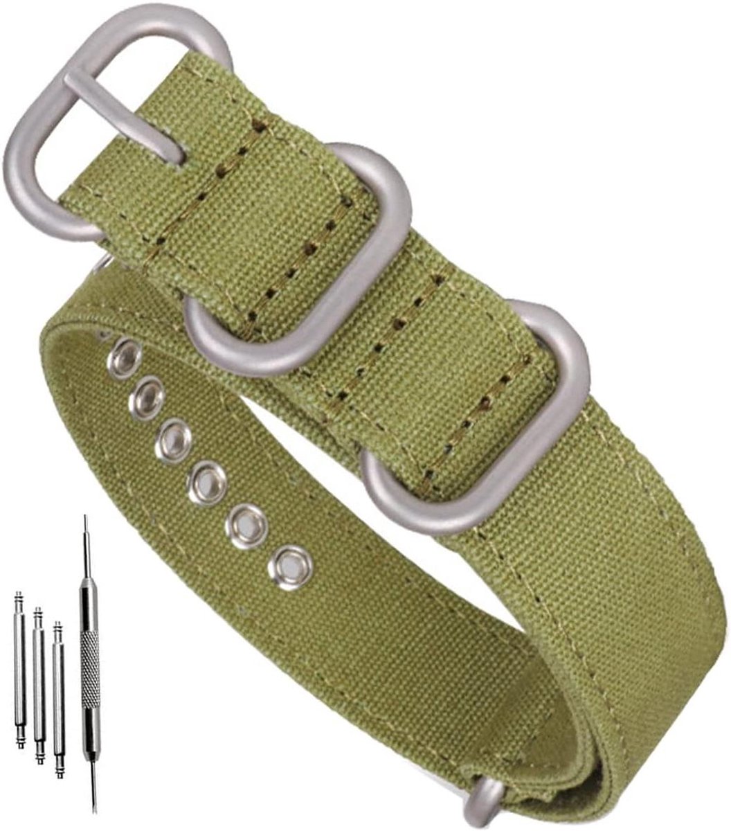 Horlogeband Canvas - NATO Zulu band - Horloge personaliseren - Zacht en duurzaam - 18mm 20mm 22mm 24mm 26mm - Blauw