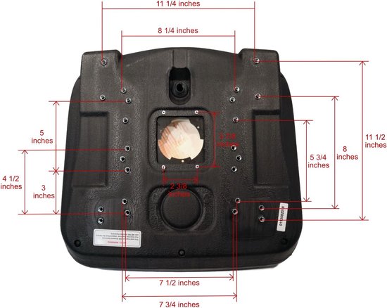 | Zwarte hoge achterbank voor Kubota ZD221, ZD323, ZD326, ZG227, ZG327 ZTR grasmaaier — afbeelding 3