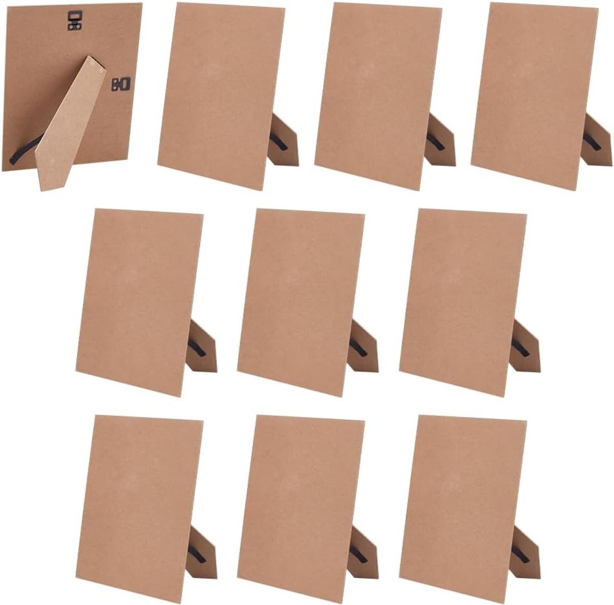 10 Stuks Fotolijsten met Ezel Achter voor 19,9 x 24,8 cm Foto's, Doe-Het-Zelf Fotoplaat voor Portret en Landschap, Donkerolijfgroen Decoratie