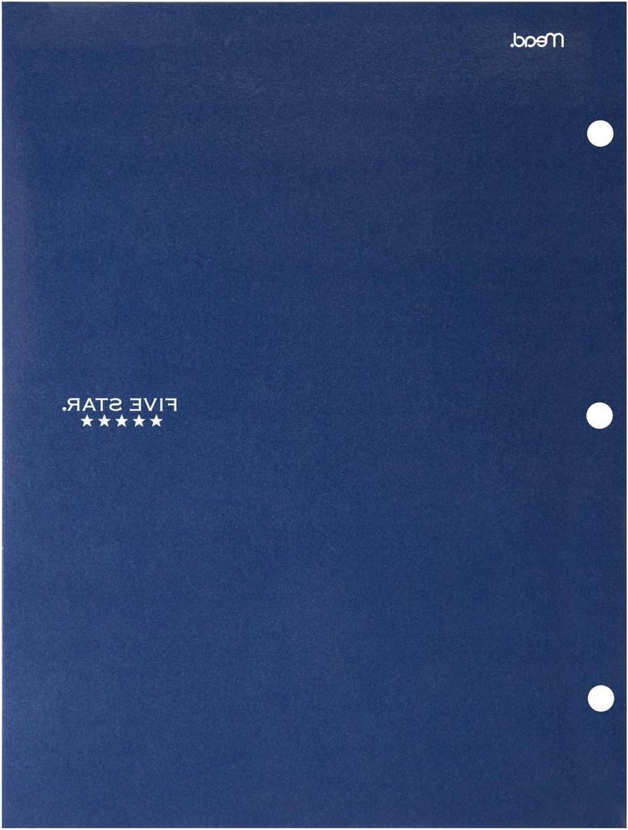 Five Star 4 Compartment Folder, 2 Compartment Folder + 2 Additional Compartments, Navy Blue (72099)