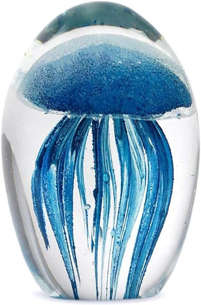 Papiergewicht Glas - Bureau Accessoire - Bureau Decoratie - Art Deco Stijl - 10 cm - Blauw