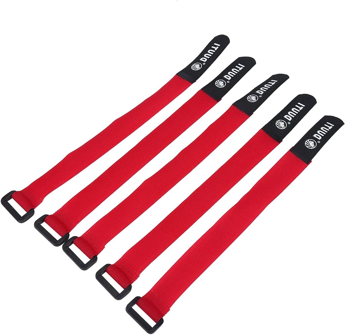 Ratchet Tie Down Riemen - Fietsstuur Tie Straps - Bagage Zekeren - Duurzaam Nylon Materiaal - 5 stuks - Rood