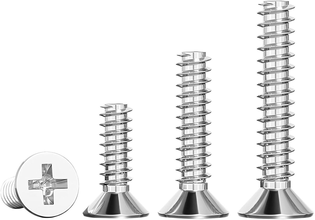 20pcs 304 Stainless Steel Phillips Flat Head, Machine Screws, M2.6x6mm Fixing Screws for DIY Carpenters, Furniture - ShopVlot
