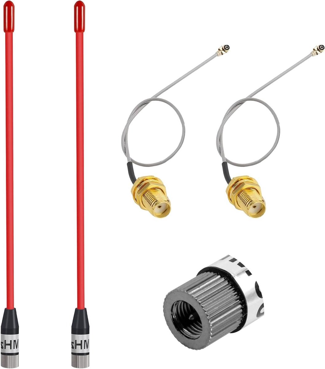 10dBi Gain/868MHz LoRa Antenna for ESP32/LoRa32 V3/LoRa32u4 II, SMA Male 195mm+ (U.FL IPX) to SMA Female Cable for Meshtastic LoRa Long Range Soft Whip Antenna (2 Pieces-Red)
