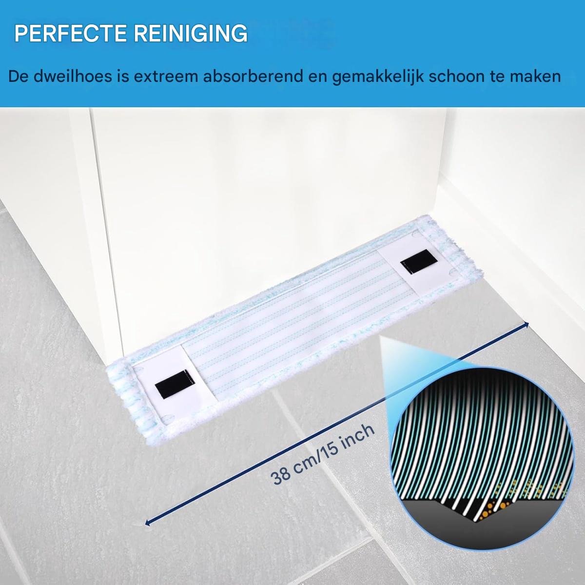 Vloermoppads - Microvezelhoezen - Voor Leifheit Clean Twist M Ergo 2.0 - 4 Stuks - Blauw