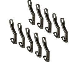 10 stuks Kapstokhaak PETI 151 x 24 x 71 mm, Boorgatafstand 32 mm donker chroom Wandhaken van SOTECH