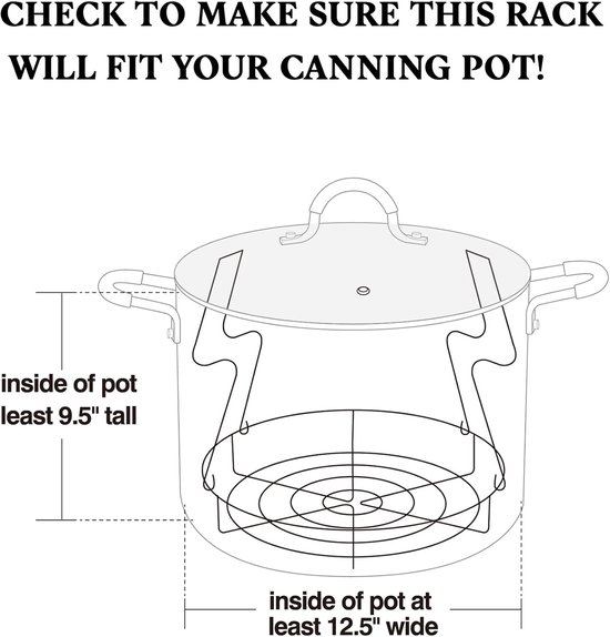 Canning Rack - Conserveerrek RVS - Potten Steriliseren - Inklapbare Handvatten - 30 cm Diameter - Zilver — afbeelding 2