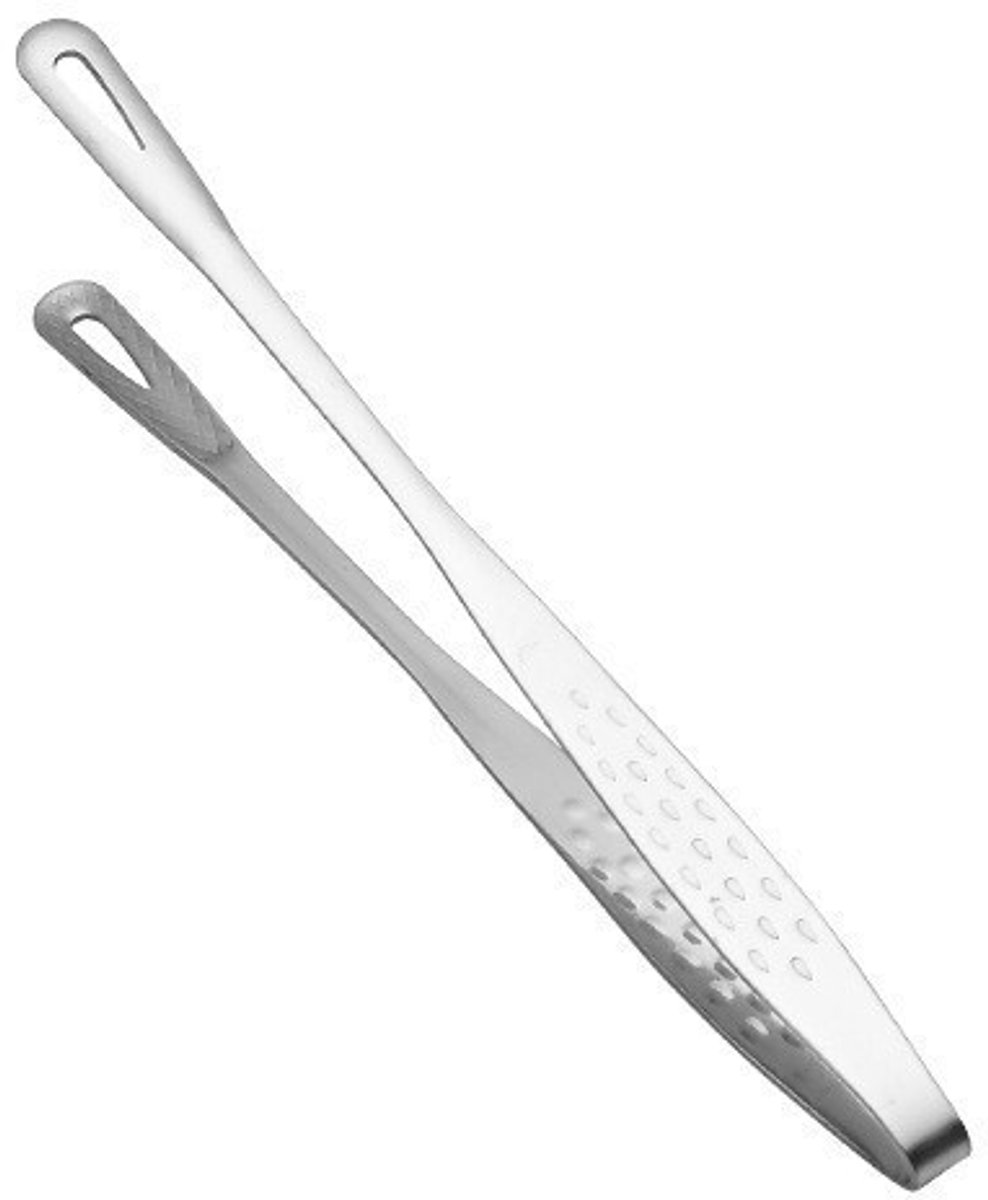 Grilltang en kooktang van roestvrij staal - zilverkleurig - 24 cm