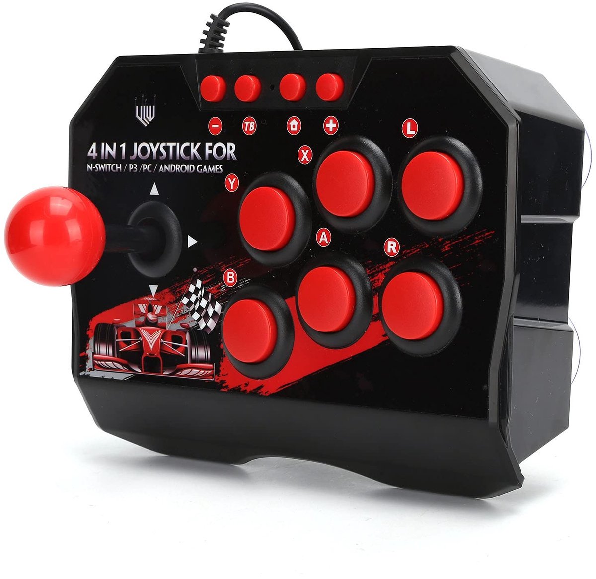Universele Arcade Fight Stick voor Switch, PC, PS3 - Ergonomisch Ontwerp in Zwart-Rood