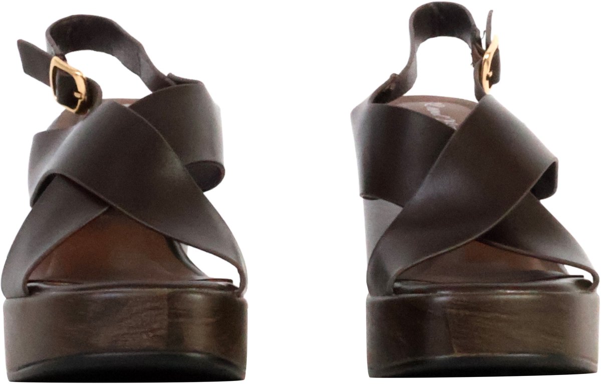 Sandalen met plateauzool en bandje van R and BE