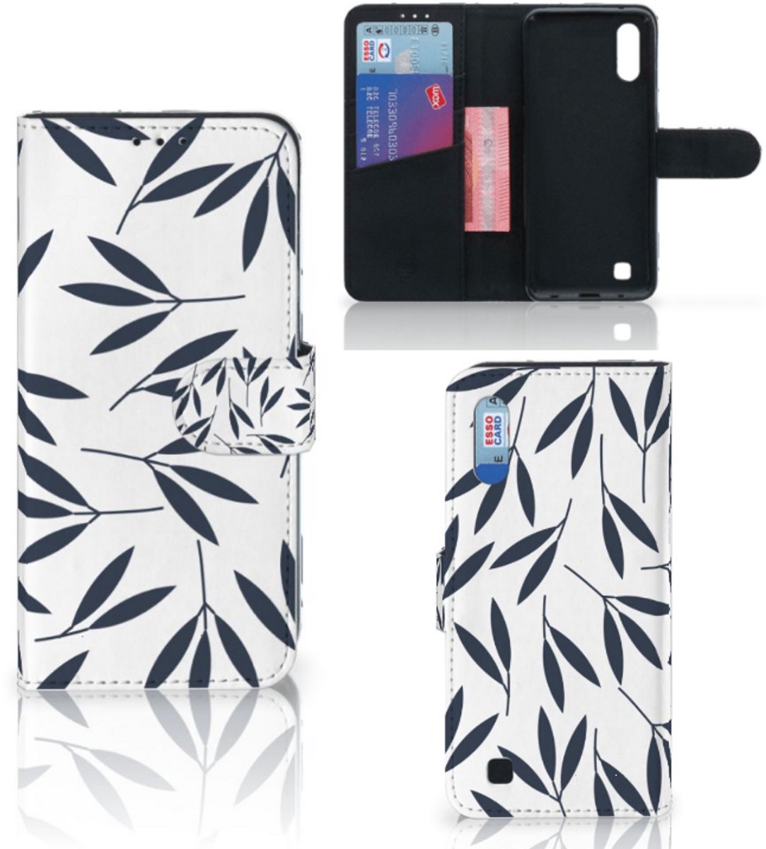 Samsung Galaxy M10 Hoesje Leaves Blue