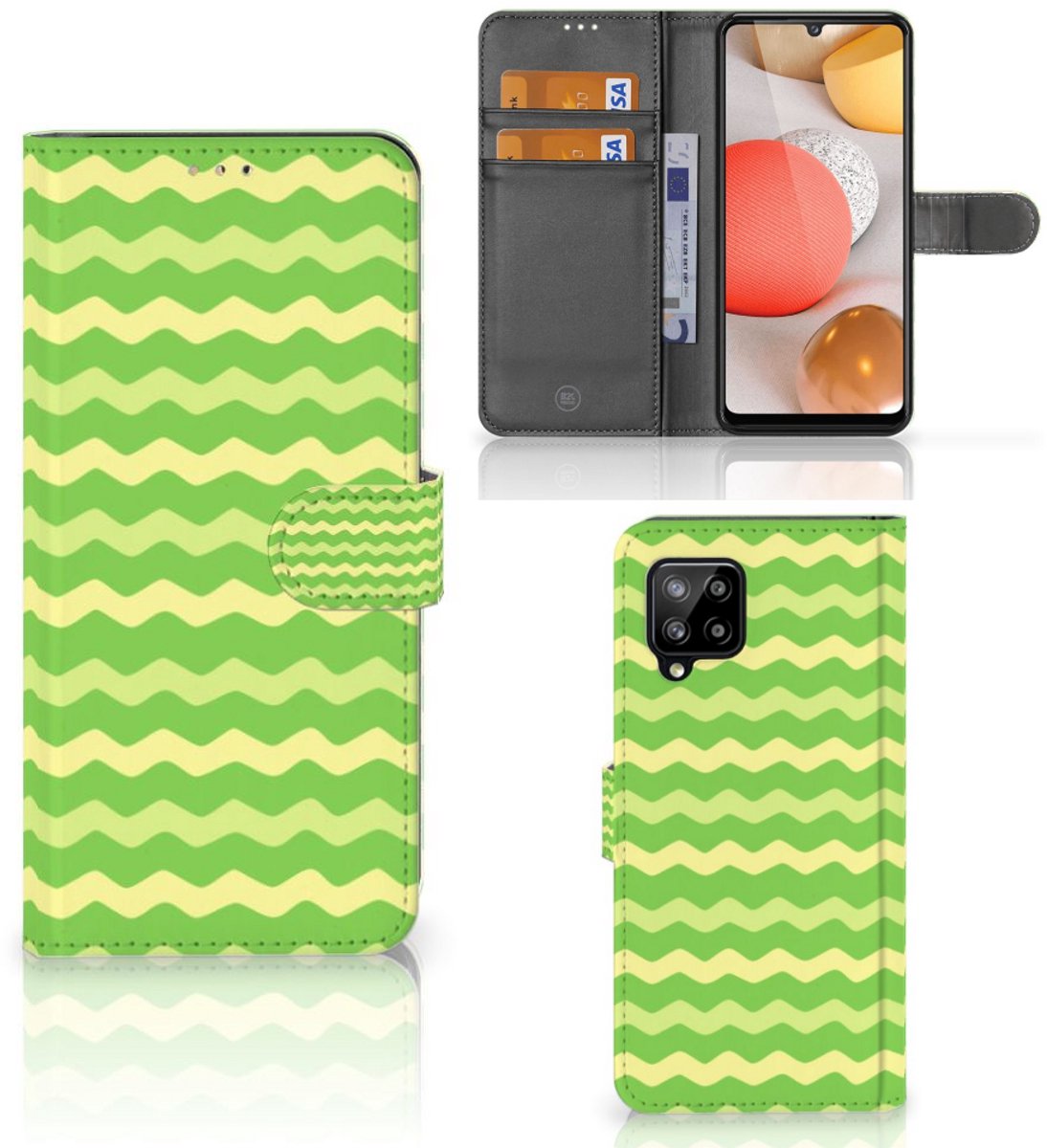Samsung Galaxy A42 5G Telefoon Hoesje Waves Green