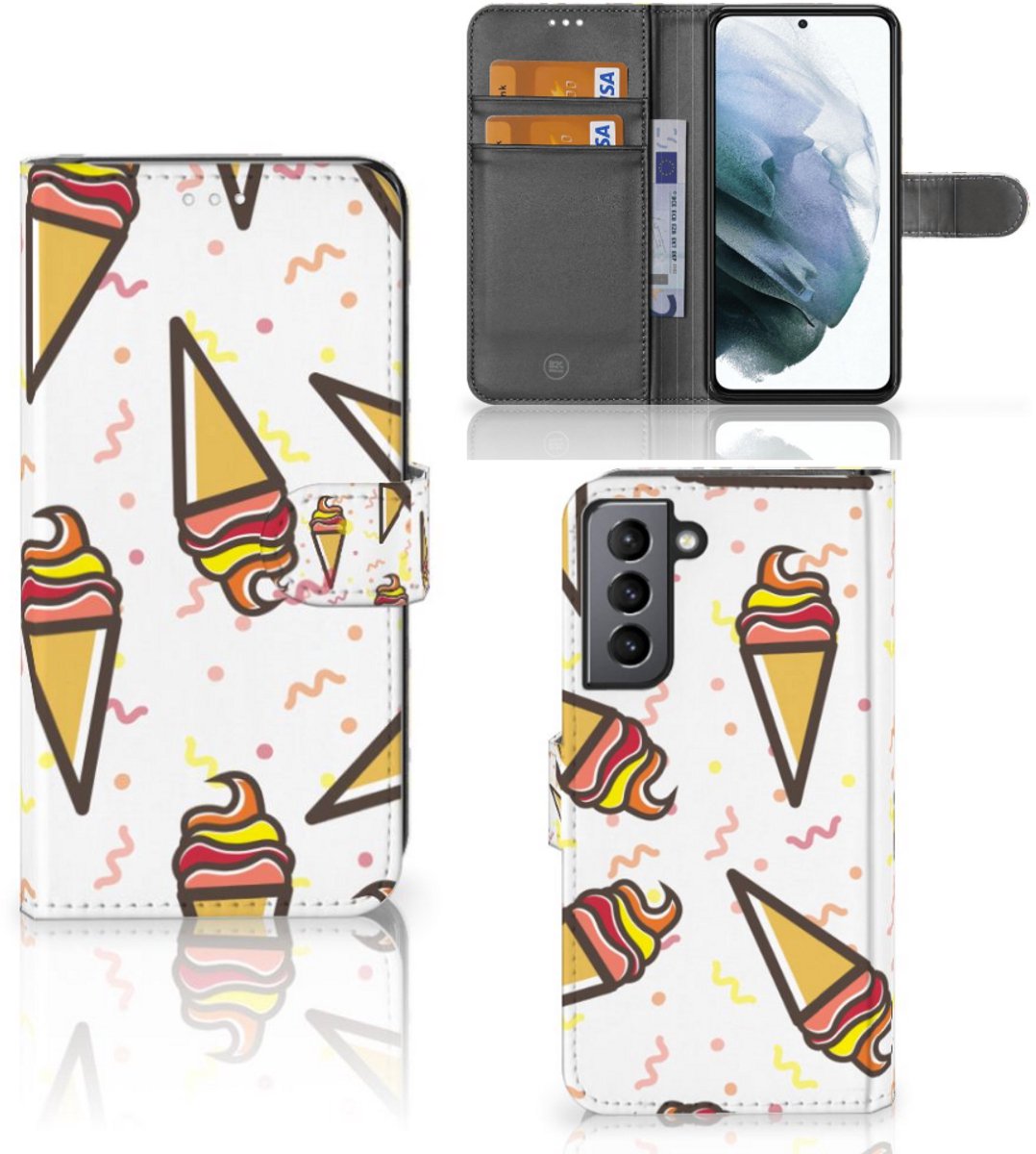 Book Case voor Samsung Galaxy S21 FE Book Cover Icecream