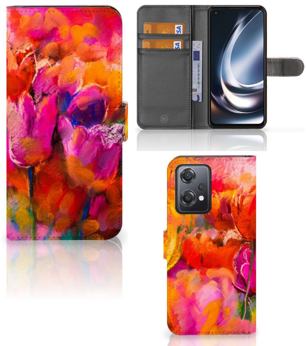 Boekhoesje voor Hoesje OnePlus Nord CE 2 Lite Tulips
