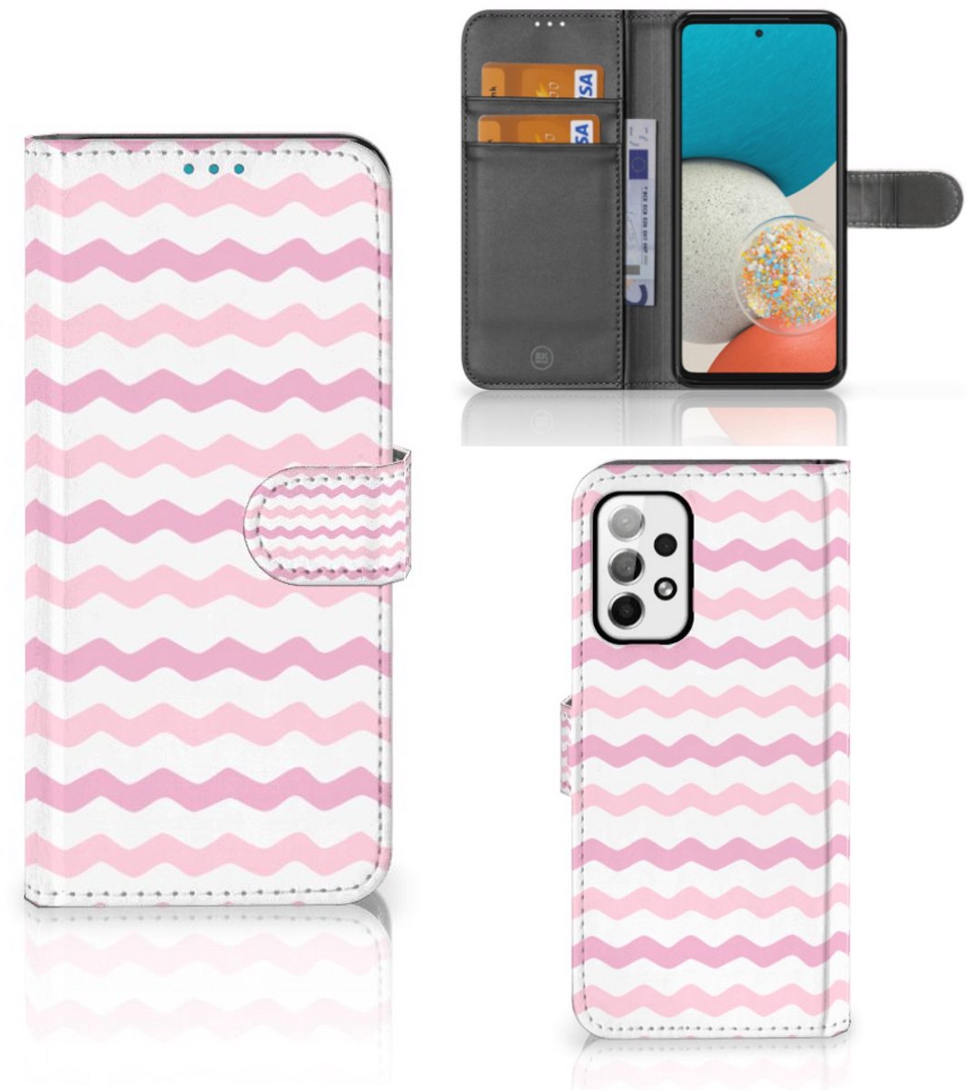 Samsung Galaxy A73 5G Telefoon Hoesje Waves Roze