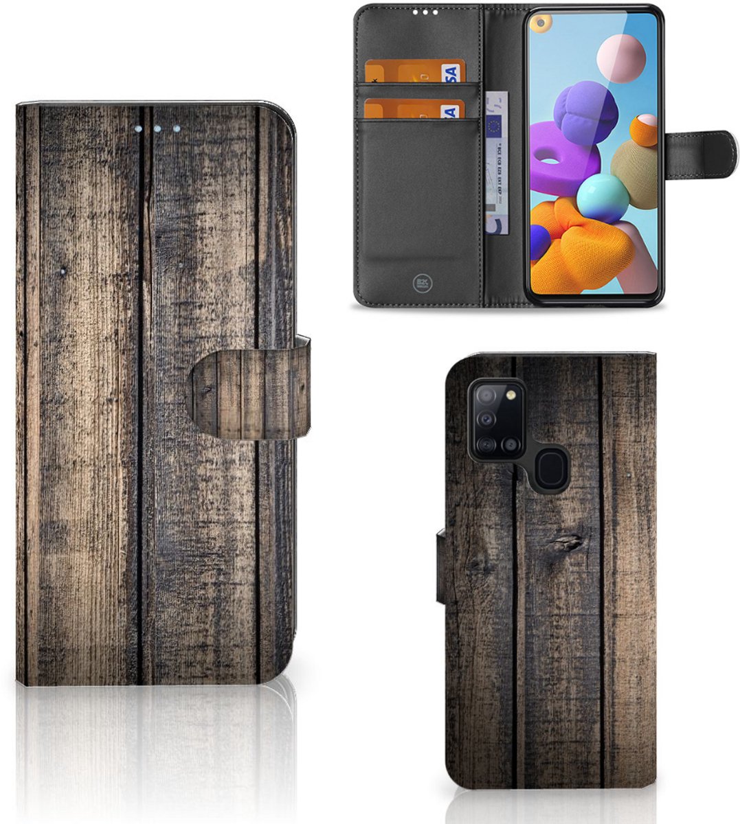 Samsung Galaxy A21s Book Style Case Steigerhout