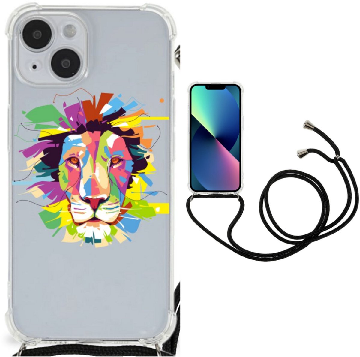 iPhone 14 Plus Stevig Bumper Hoesje Lion Color