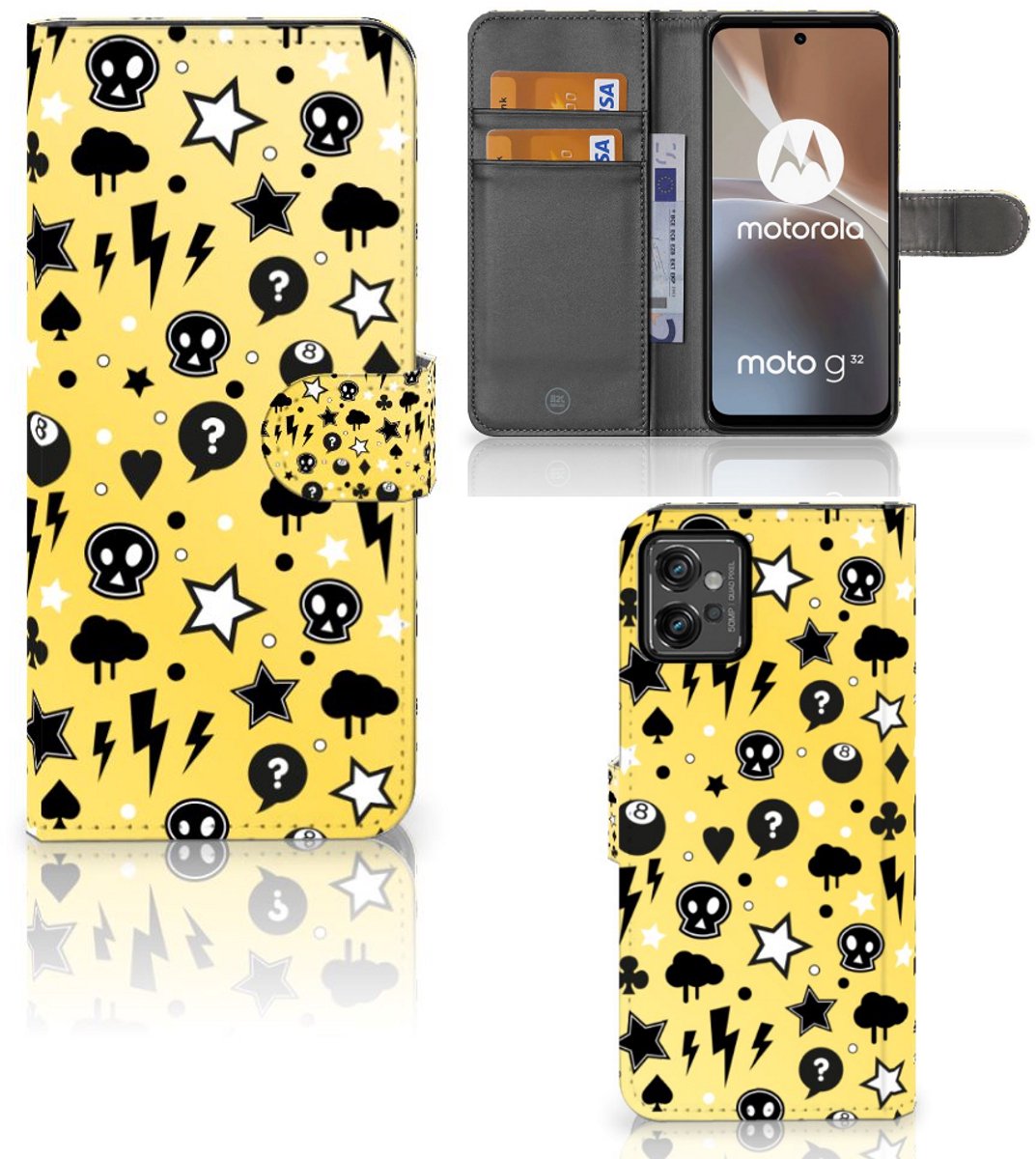Telefoonhoesje met Naam Motorola Moto G32 Punk Geel