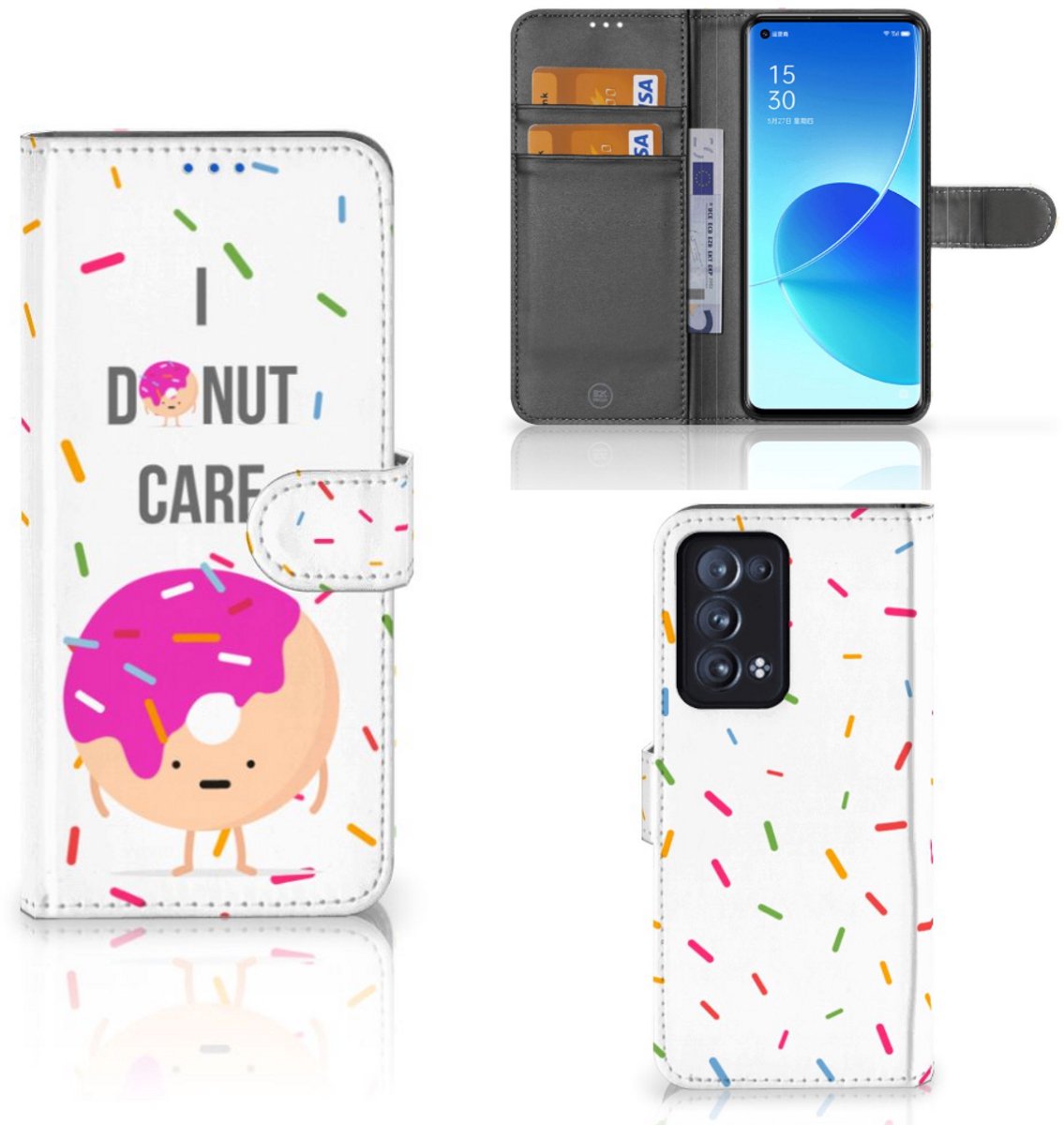 OPPO Reno 6 Pro Plus 5G Book Cover Donut Roze