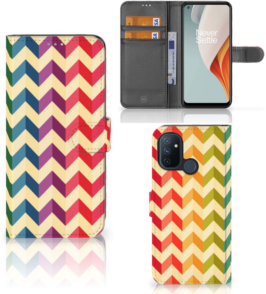 OnePlus Nord N100 Telefoon Hoesje Zigzag Multi Color