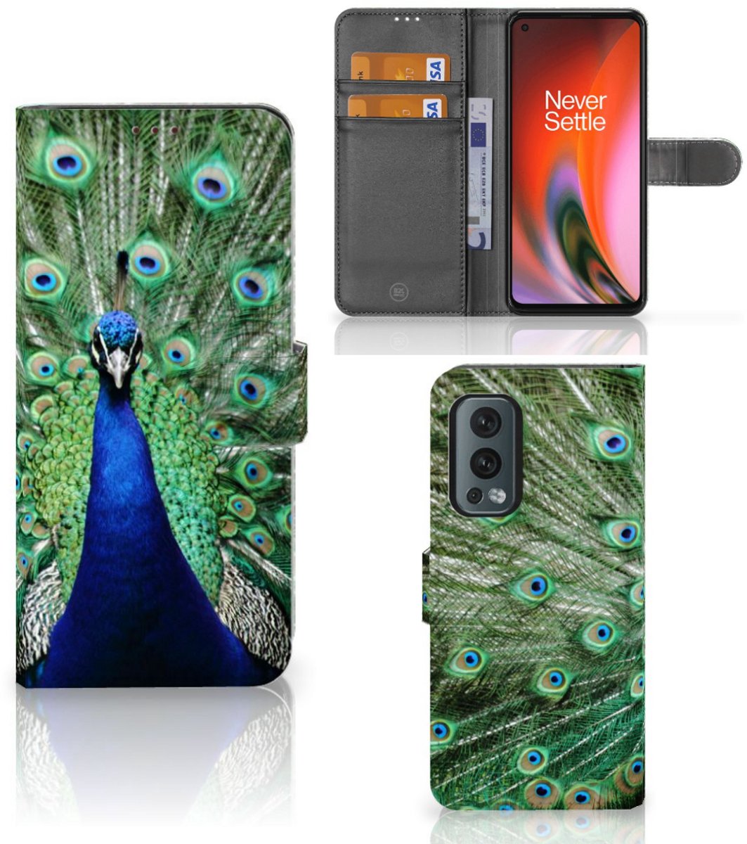 OnePlus Nord 2 5G Telefoonhoesje met Pasjes Pauw