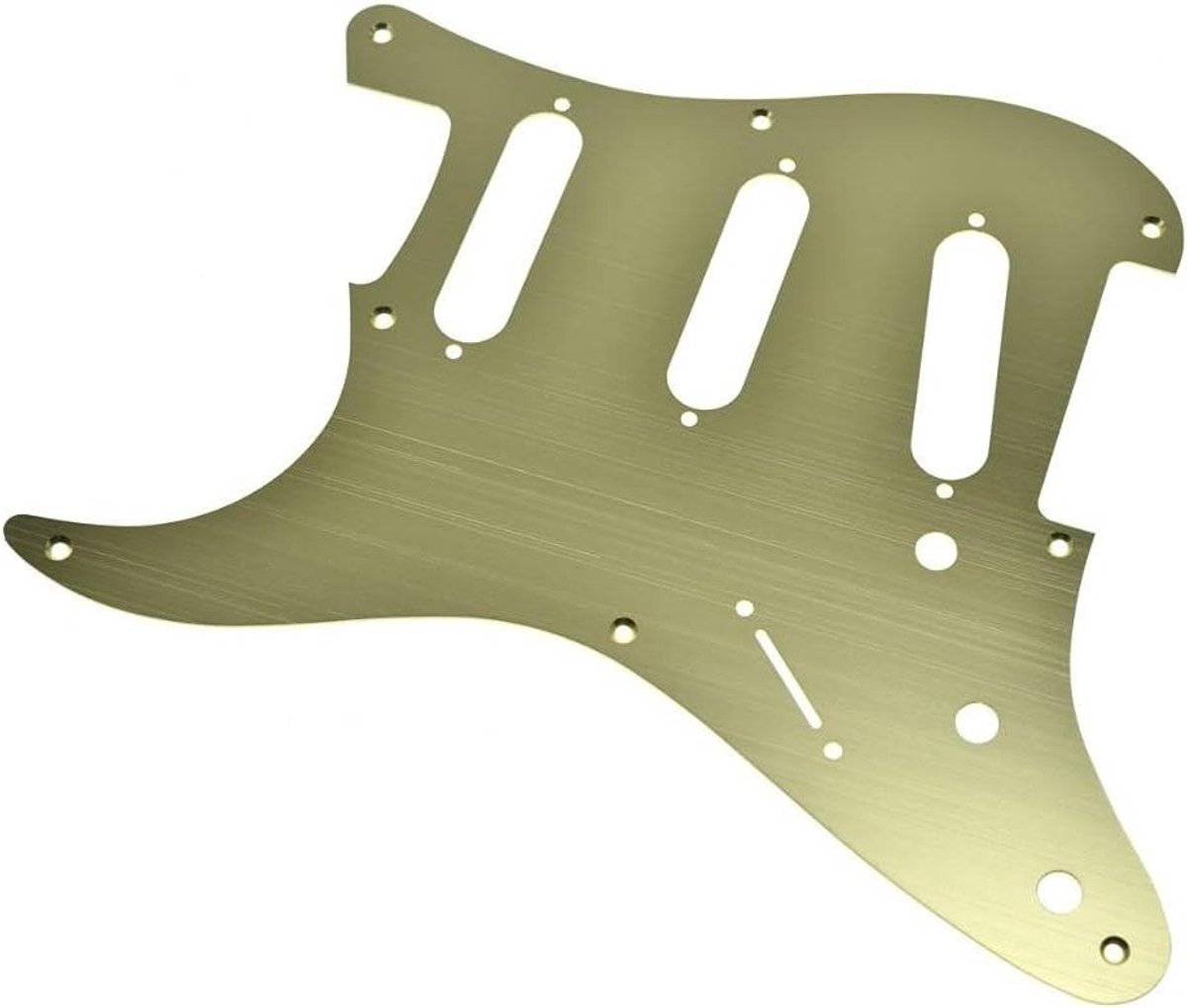 Vintage Stijl 8-Hole Aluminium Anodized Gitaar Pickguard voor Stratocaster SSS - Goudkleurig Scratch Plate voor Amerikaanse Fender Strat