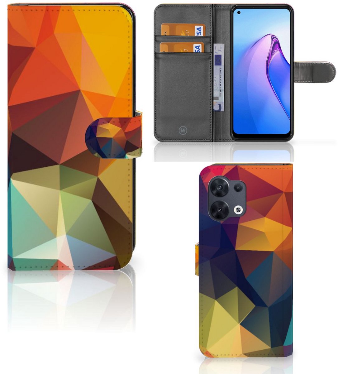 OPPO Reno8 Book Case Polygon Color