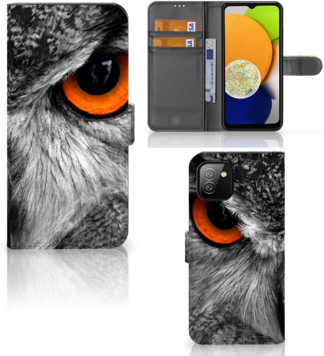 Samsung Galaxy A03 Telefoonhoesje met Pasjes Uil