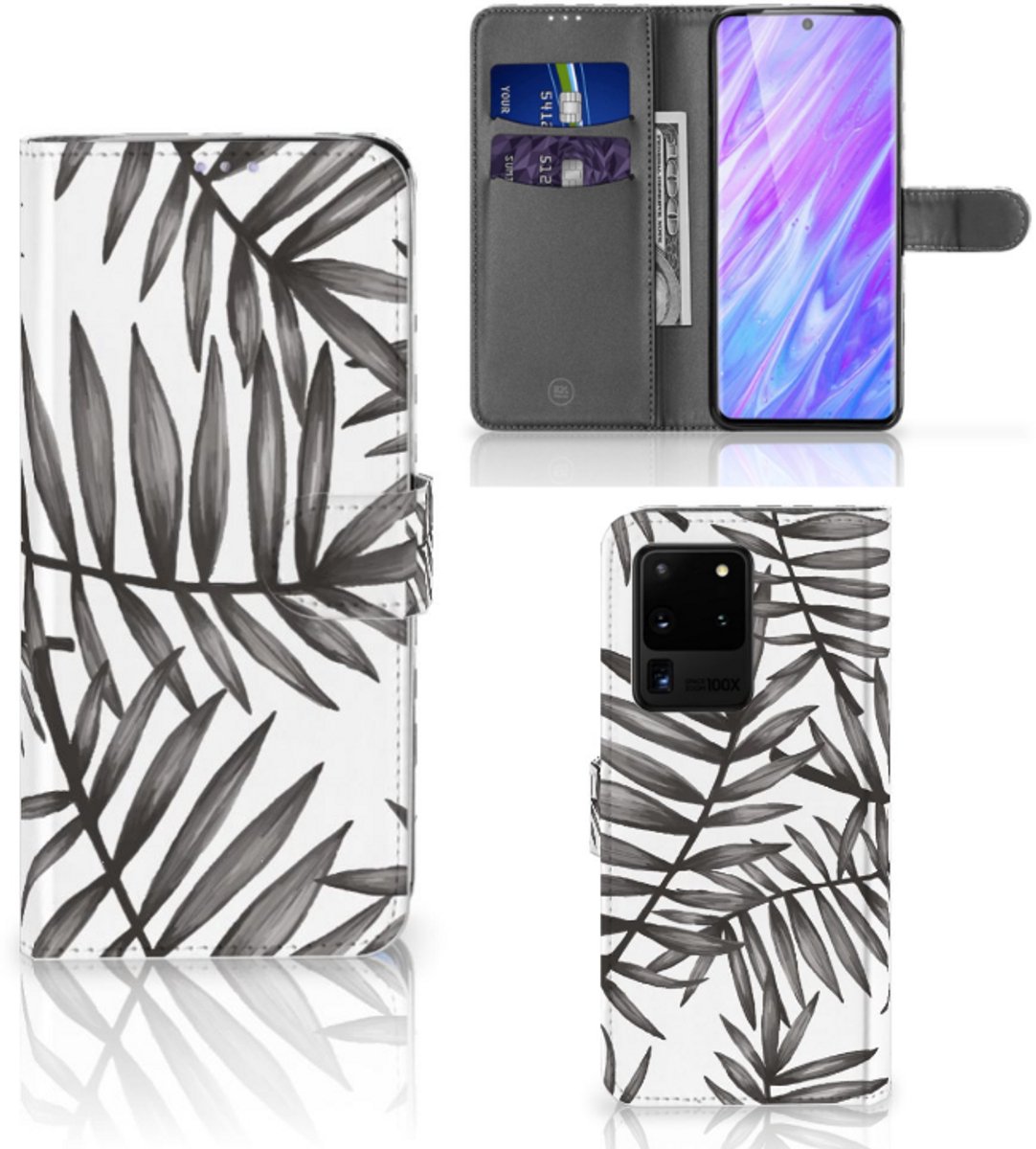Samsung Galaxy S20 Ultra Hoesje Leaves Grey