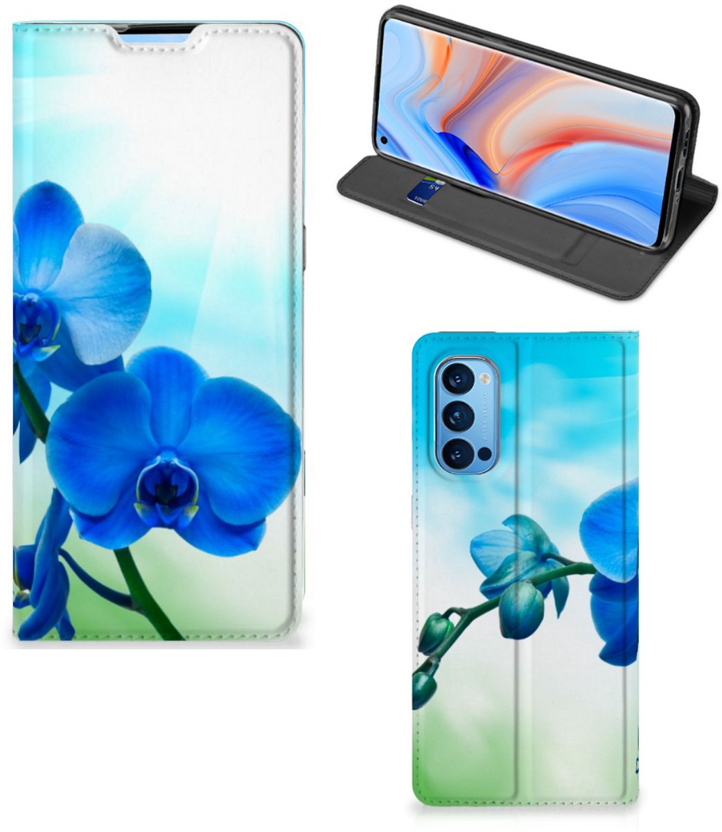 OPPO Reno4 Pro 5G Smart Cover Orchidee Blauw - Cadeau voor je Moeder